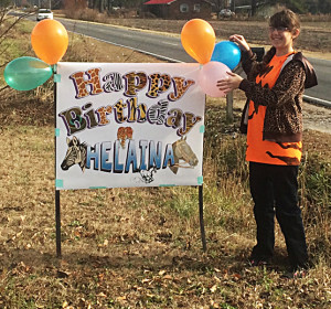 Helaina is 13 Birthday sign